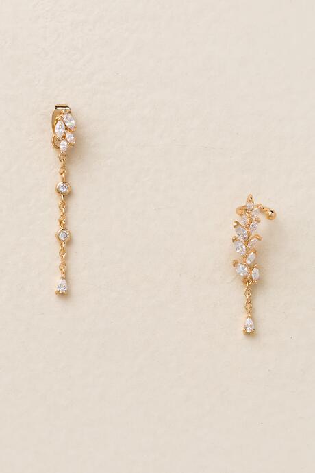 Francesca's Vivien Leaf Crawler Stud Earring - Gold