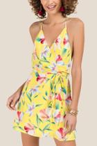 Francesca Inchess Micaela Basic Floral A-line Dress - Yellow