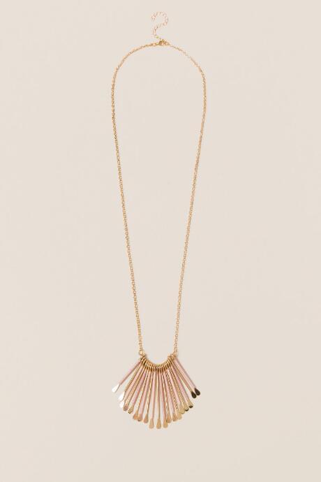 Francesca's Renata Thread Wrapped Pendant In Blush - Blush