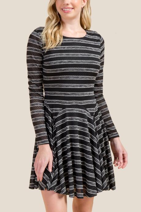 Francesca's Naomi Striped Dress - Black