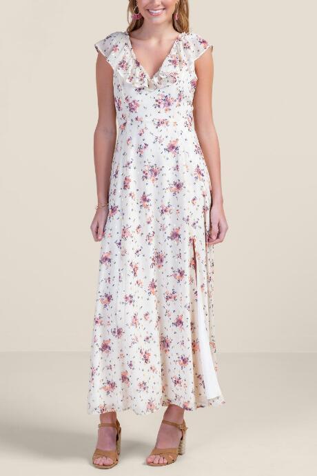 Francesca's Marcie Floral Maxi Dress - Ivory