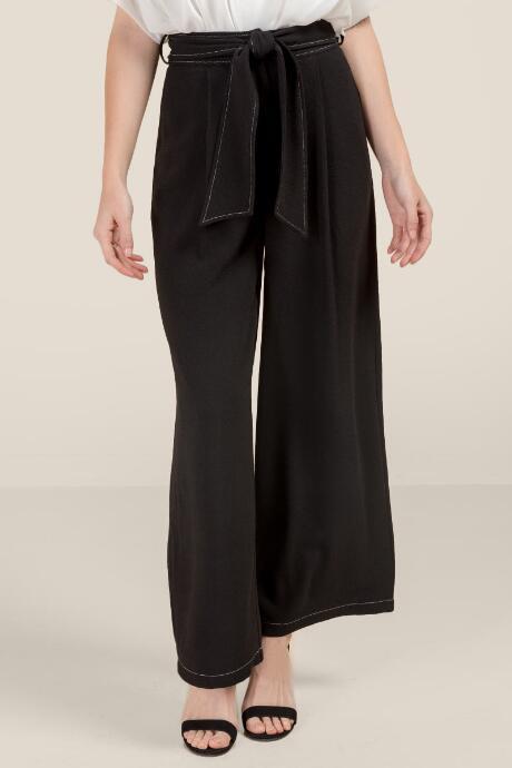 Francesca's Jessy High Rise Paperbag Waist Pants - Black