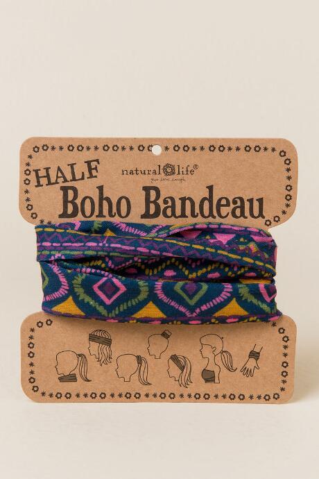 Francesca's Half Boho Bandeau By Natural Life In Painted Diamonds - Navy