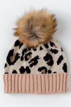 Francesca's Gabrielle Leopard Beanie Hat - Leopard