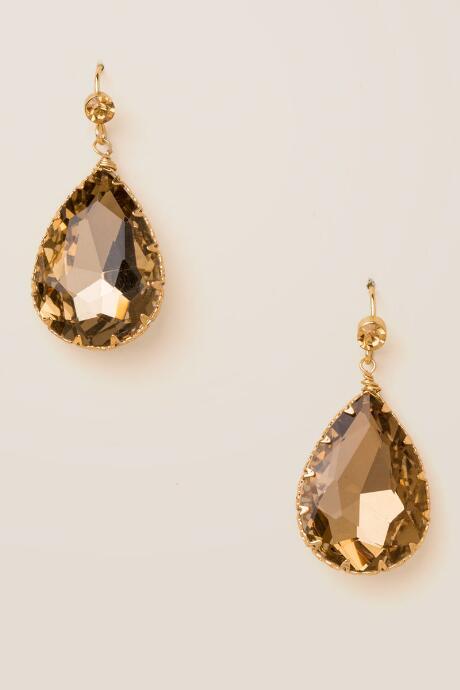 Francesca Inchess Rachelle Teardrop Earrings In Champagne - Crisp Champagne
