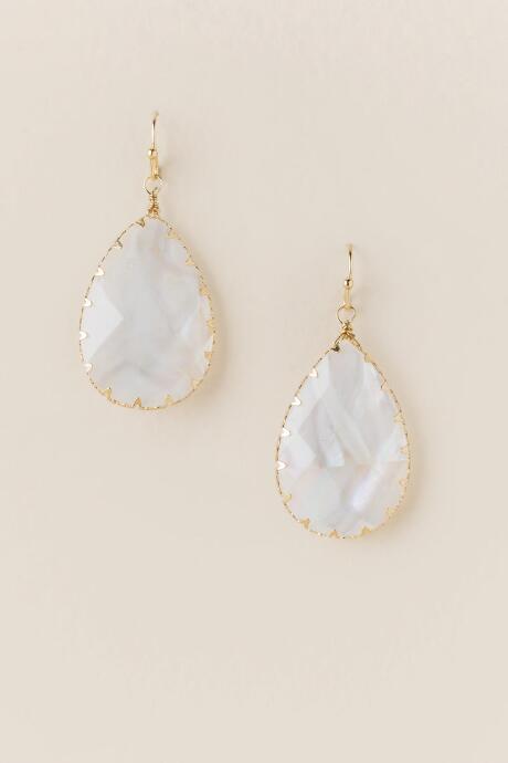 Francesca's Carson Glass Teardrop Earring In Clear - Clear