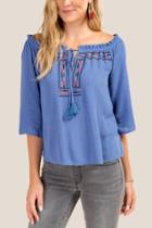 Francesca Inchess Lily Embroidered Top - Chambray