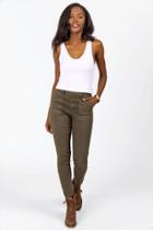 Francesca's Edelle Skinny Pants - Dark Olive