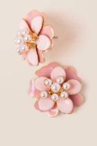 Francesca's Mallory 3d Flower Stud Earring - Blush