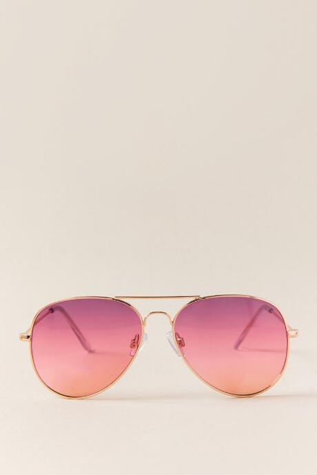 Francescas Kyla Pink Lens Aviators - Rose/gold