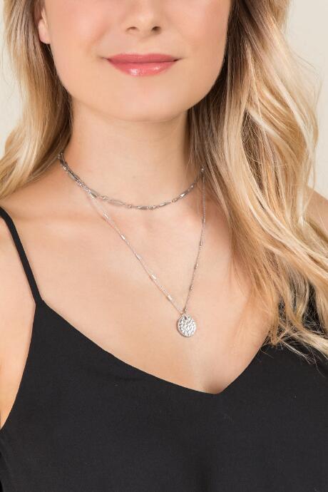 Francesca Inchess Alya Silver Layered Choker - Silver