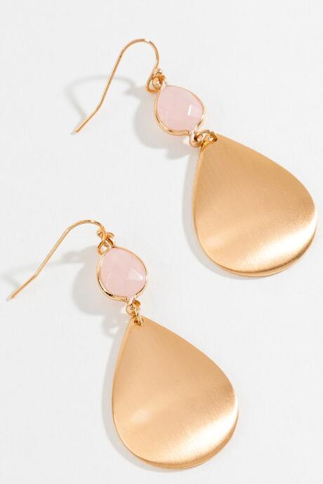 Francesca Inchess Kimberly Satin Teardrop Earrings - Pale Pink