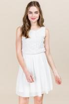 Francesca's Rene Cirle Lace A-line Dress - White