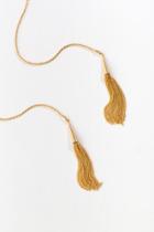 Francesca's Jordan Tassel Wrap Necklace - Gold