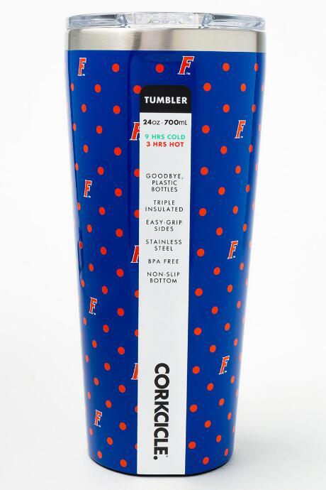 Corkcicle Uf Polka Dot Tumbler - Blue