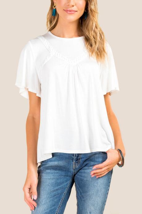 Francesca's Kenna Crochet Blouse - Ivory