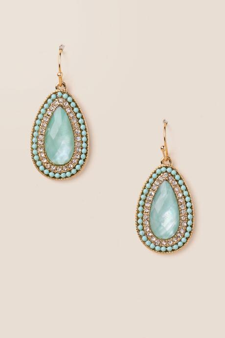 Francesca's Khaleesi Ball Trim Drop Earring In Mint - Mint
