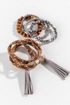 Francesca's Tara Braided Bracelet Set - Brown