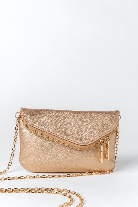 Francesca's Brandi Mini Angled Crossbody - Rose/gold