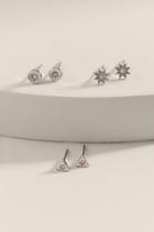Francesca's Kayla Crystal Center Stud Earring Set - Silver