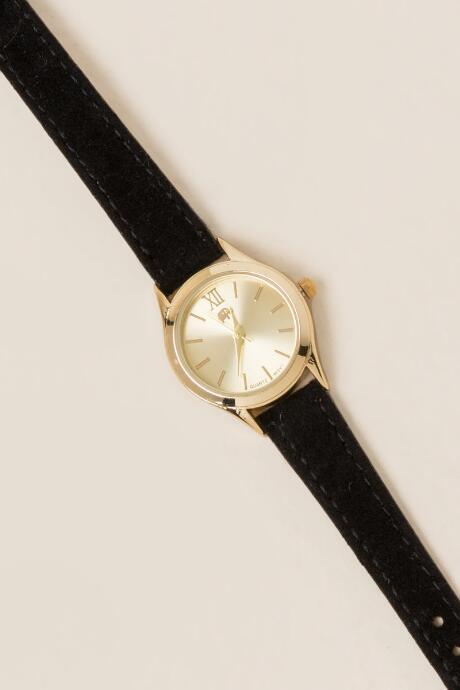 Francesca's Danelle Mini Velvet Band Watch - Black