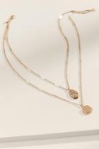 Francesca's Ellie Old World Charm Layered Necklace - Gold