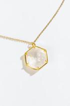 Francesca's Diana Hexagon Pendant Necklace - White