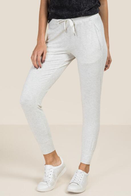 Francesca's Viola Side Seam Jogger - Heather Oat