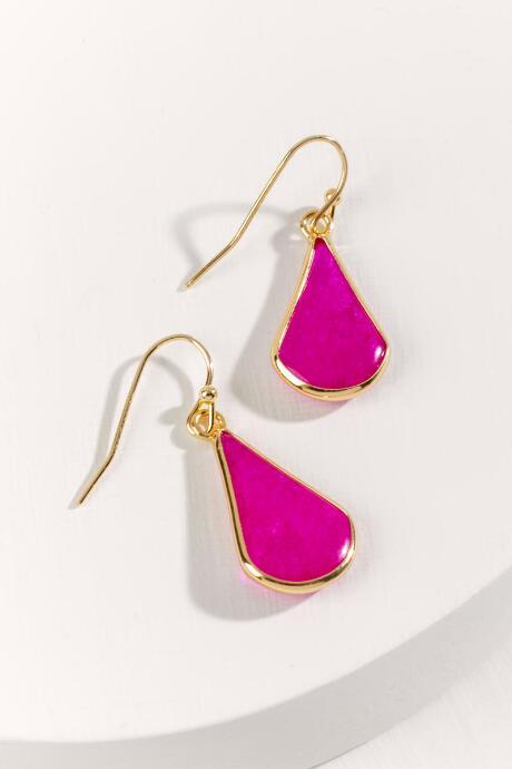 Francesca's Aila Stone Drop Earrings - Fuchsia
