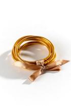 Francesca's Emerald Glitter Bangles - Gold