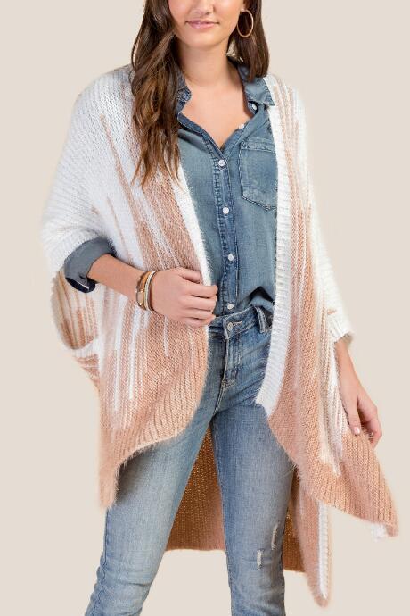 Francesca Inchess Scarlett Neutral Eyelash Ruana - Ivory