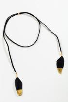 Francesca's Tori Semi Precious Stone Wrap Necklace - Black