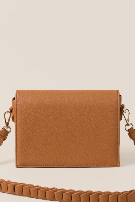 Francesca's Kennedy Braided Crossbody - Cognac