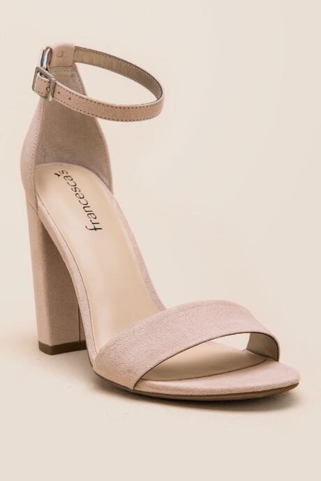 Francescas Yvonne Ankle Strap Block Heel - Rose