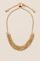 Francesca's Stacey Twisted Chain Pull Tie Bracelet - Gold