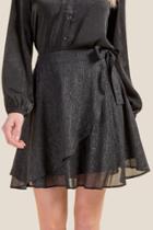 Francesca's Rhonda Wrap Ruffle Skirt - Black