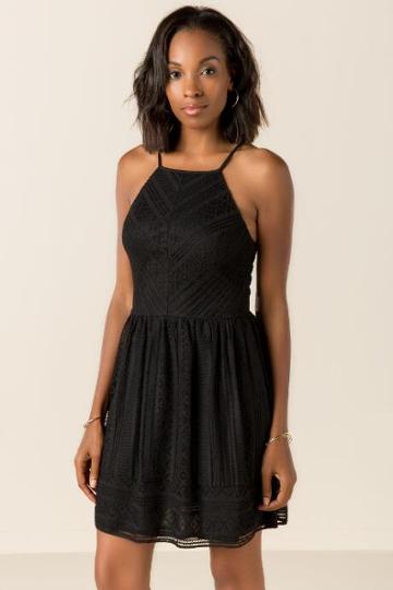 Alya Luella Lace Dress - Black