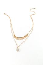 Francesca's Alli Fringe Layered Necklace - White
