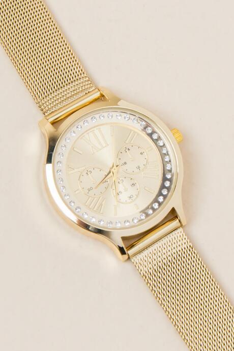 Francesca's Candide Gold Mesh Watch - Gold