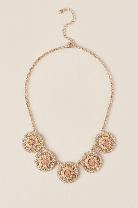 Francesca's Hazel Filigree Statement Necklace - Crisp Champagne