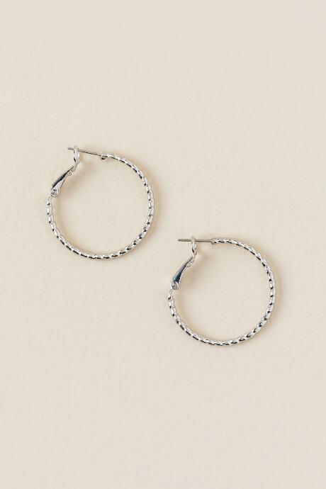 Francesca's Liane Twirl Cut Hoop Earring - Silver