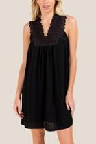 Francesca Inchess Ines Eyelet Bust Dress - Black