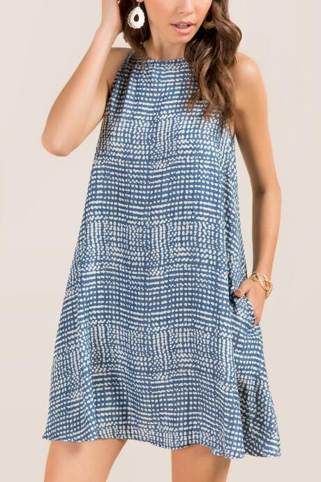 Francesca Inchess Emmy Gingham Chambray Shift Dress - Chambray
