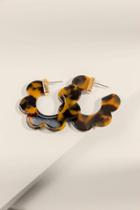 Francesca's Aaliyah Scallop Flower Earrings - Amber