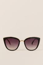 Francesca's Zoelle Floral Cat Eye Sunglasses - Black