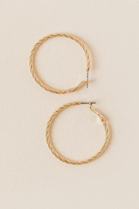 Francesca's Edloe Twisted Rope Hoops - Gold