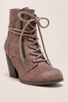 Dolce By Mojo Moxy Joelle Lace-up Zip Boot - Brown