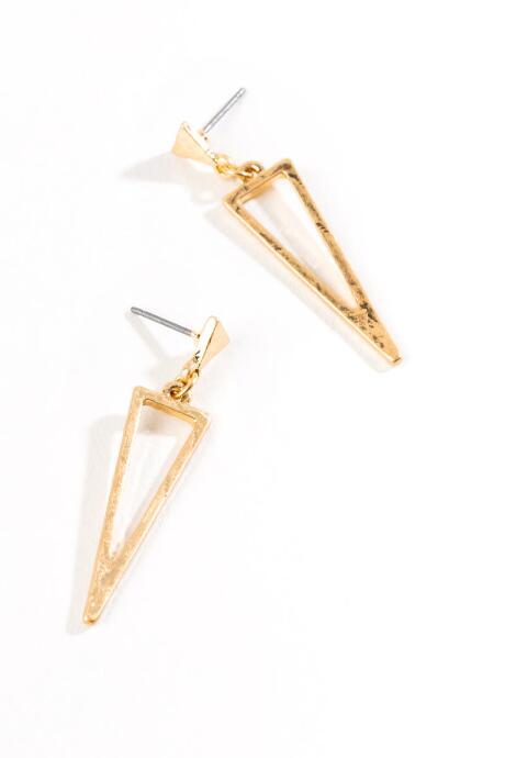 Francesca's Astrid Triangle Drop Earrings - Gold
