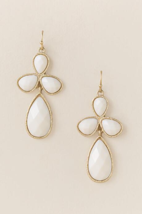 Francesca's Madelyn Chandelier Earring In White - White