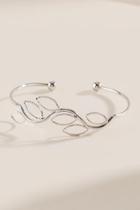 Francesca's Wendy Delicate Leaf Bangle - Silver